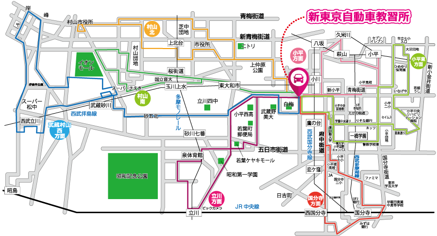 新東京自動車教習所バス路線図